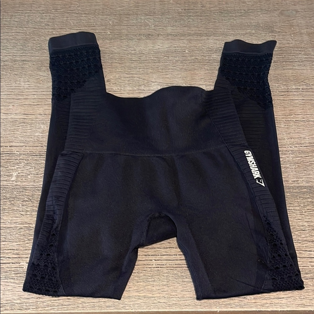 Gymshark Energy Seamless High Rise Perforated Eyelet Cut Out Leggings Black